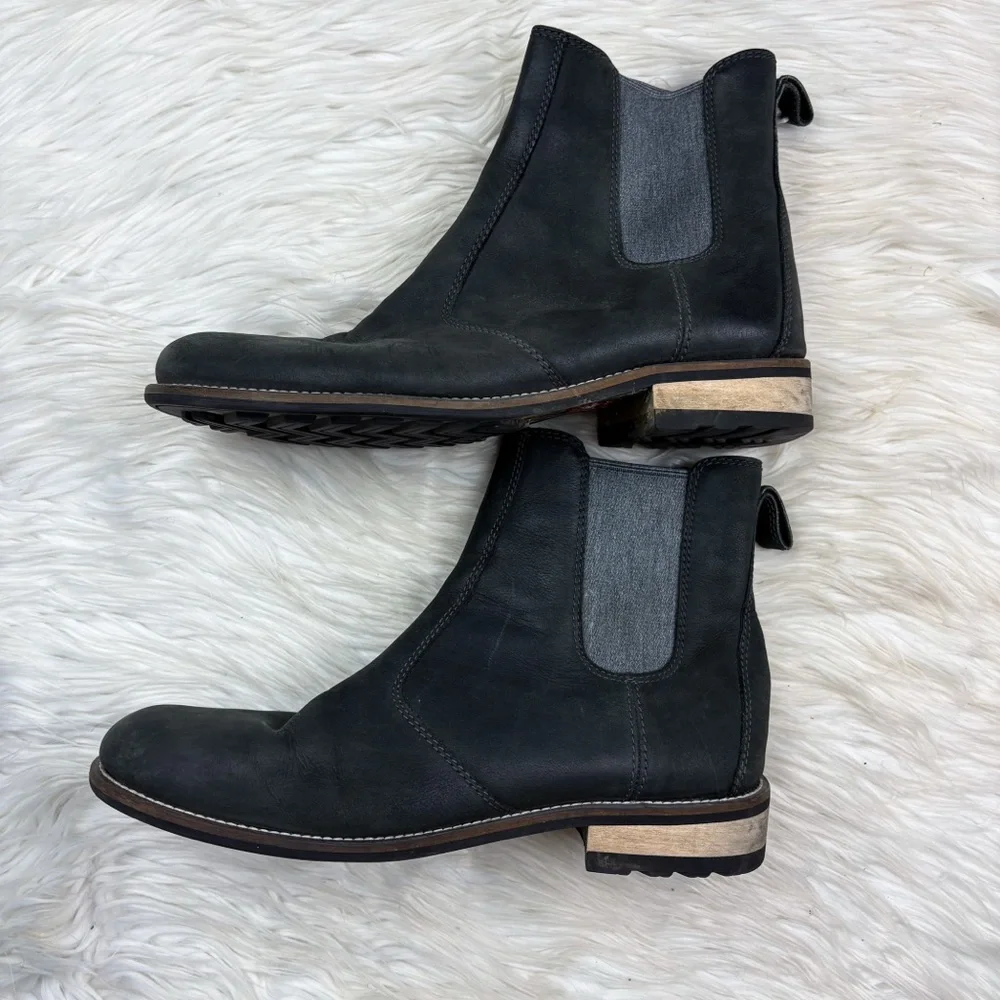Kodiak Alma Chelsea Boots Water Resistant Leather Black Gray Womens 10